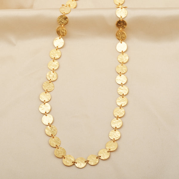Hammered Disc Link Station Necklace
