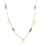 Gold Plated Labradorite Necklaces, Round Disc Necklaces