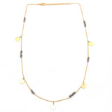 Gold Plated Labradorite Necklaces, Round Disc Necklaces