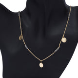 Gold Plated Labradorite Necklaces, Round Disc Necklaces