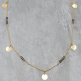 Gold Plated Labradorite Necklaces, Round Disc Necklaces