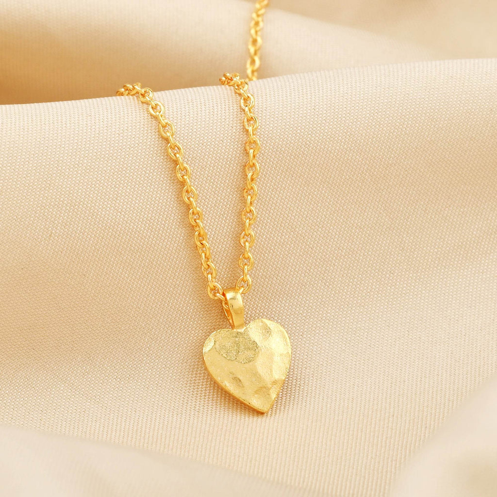 Gia Heart Hammered Necklace - La Vitá Jewels