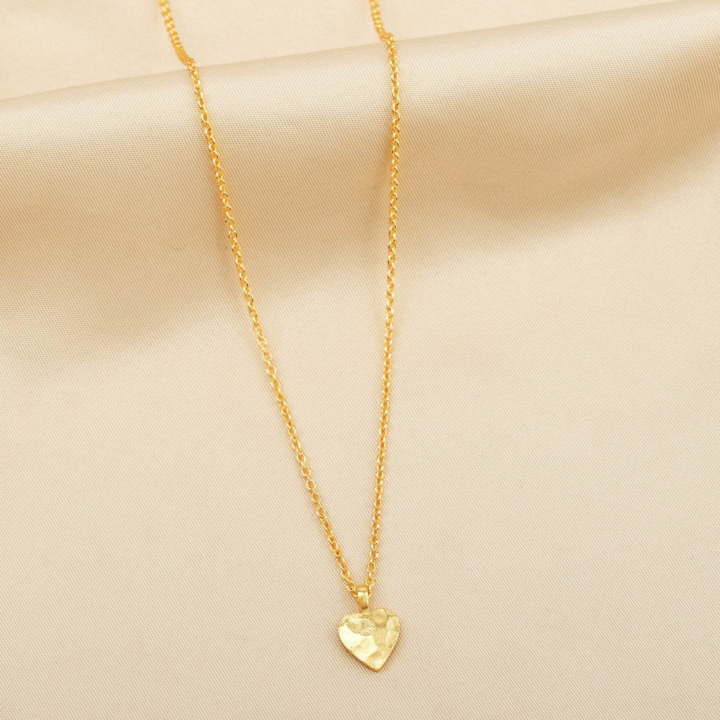 Gia Heart Hammered Necklace - La Vitá Jewels