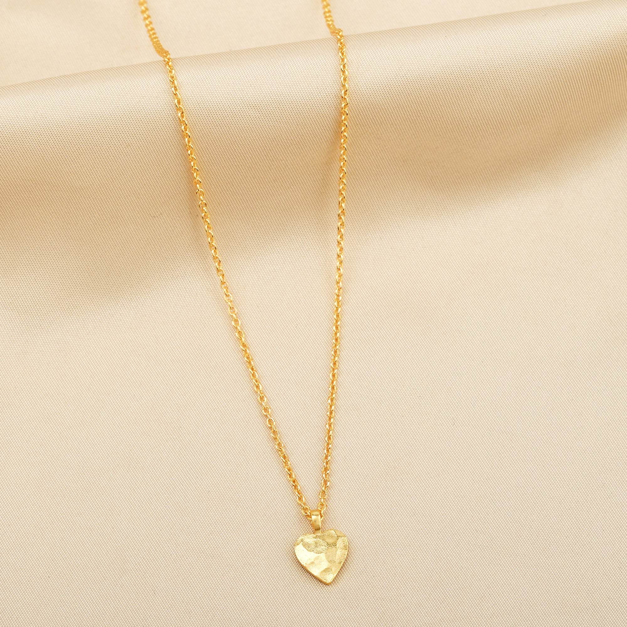 Gia Heart Hammered Necklace - La Vitá Jewels