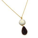 Druzy Gemstone Pendant Necklaces