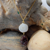 Druzy Gemstone Pendant Necklaces