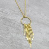 Brass Gold Plated Hammered Metal Pendant Necklaces