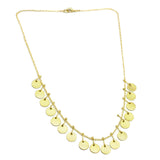 Brass Gold Plated Round Metal Disc Chain Necklaces