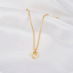 Petite Gold Heart Pendant Necklace - La Vitá Jewels