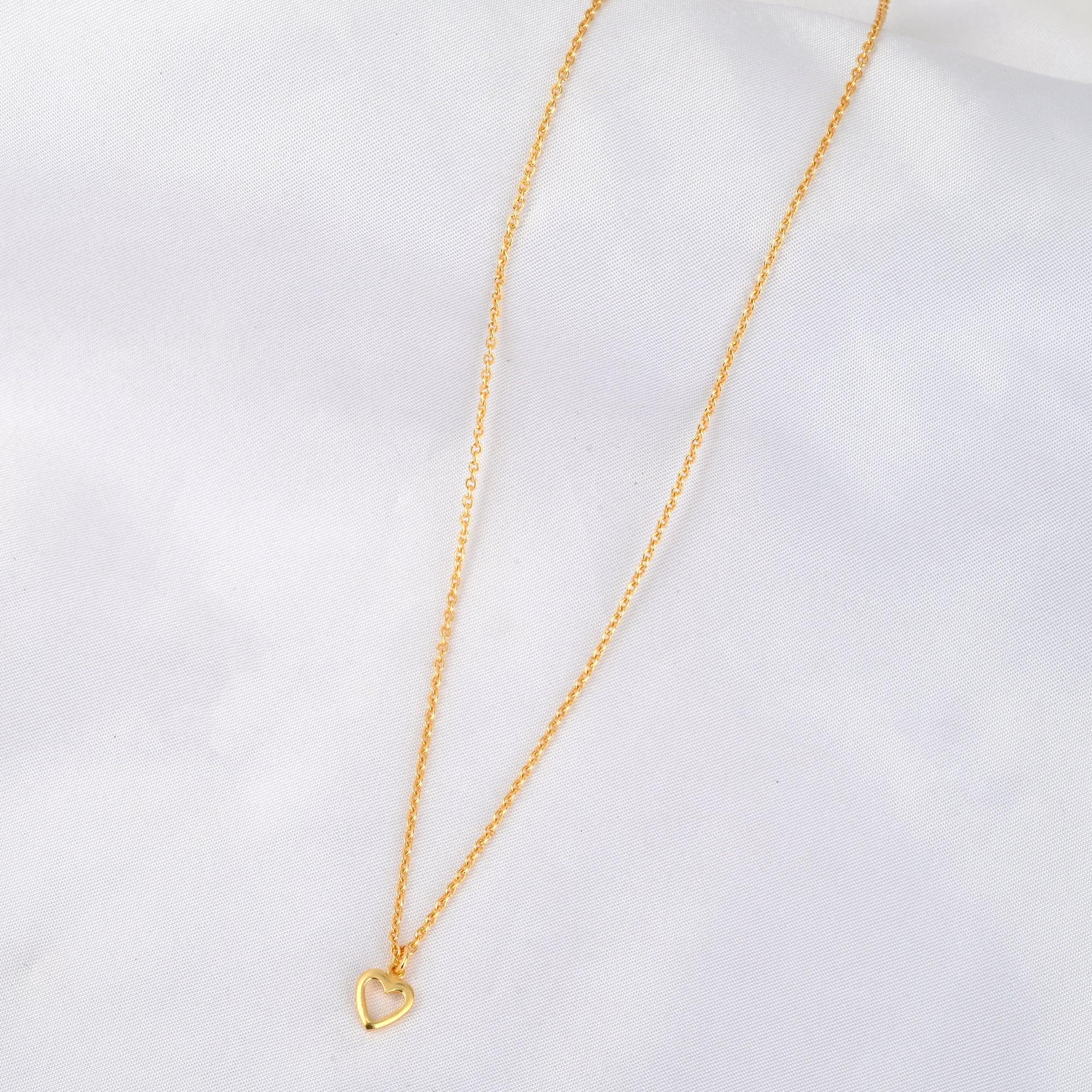Petite Gold Heart Pendant Necklace - La Vitá Jewels