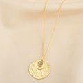 Gia Double Disc Gold Tone Hammered Necklaces - La Vitá Jewels