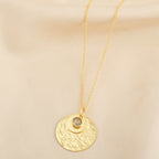 Gia Double Disc Gold Tone Hammered Necklaces - La Vitá Jewels
