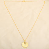 Gia Double Disc Gold Tone Hammered Necklaces