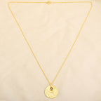 Gia Double Disc Gold Tone Hammered Necklaces - La Vitá Jewels