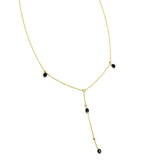 Brass Gold Plated Black Onyx Gemstone Necklaces