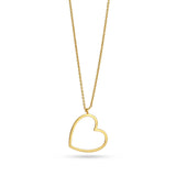 Gold Open Heart Pendant Necklace - La Vitá Jewels