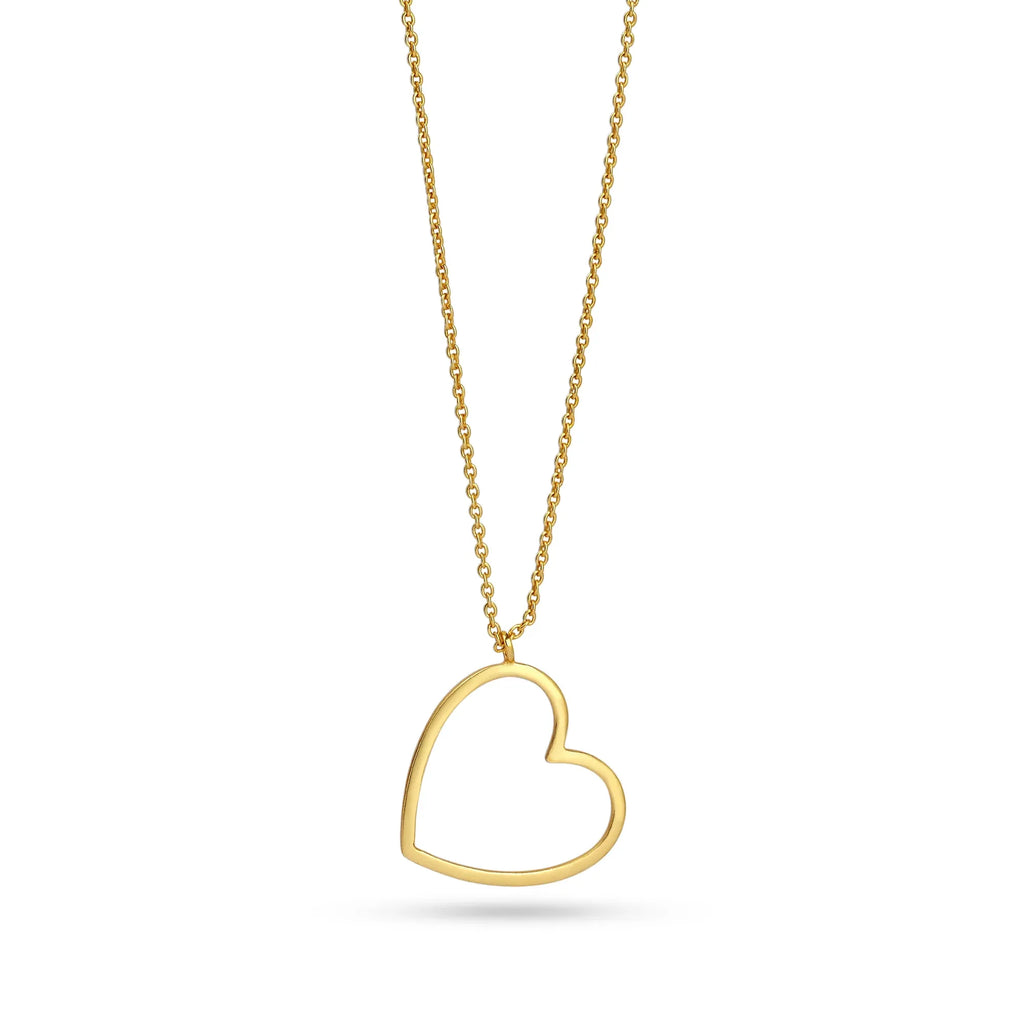 Gold Open Heart Pendant Necklace - La Vitá Jewels