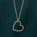 Gold Open Heart Pendant Necklace - La Vitá Jewels