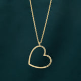 Gold Open Heart Pendant Necklace - La Vitá Jewels