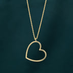 Gold Open Heart Pendant Necklace - La Vitá Jewels