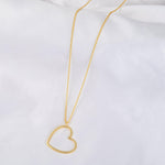 Gold Open Heart Pendant Necklace - La Vitá Jewels