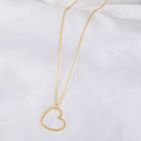 Gold Open Heart Pendant Necklace - La Vitá Jewels