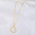 Gold Open Heart Pendant Necklace - La Vitá Jewels