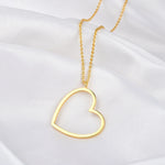 Gold Open Heart Pendant Necklace - La Vitá Jewels