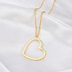 Gold Open Heart Pendant Necklace - La Vitá Jewels