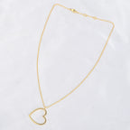 Gold Open Heart Pendant Necklace - La Vitá Jewels