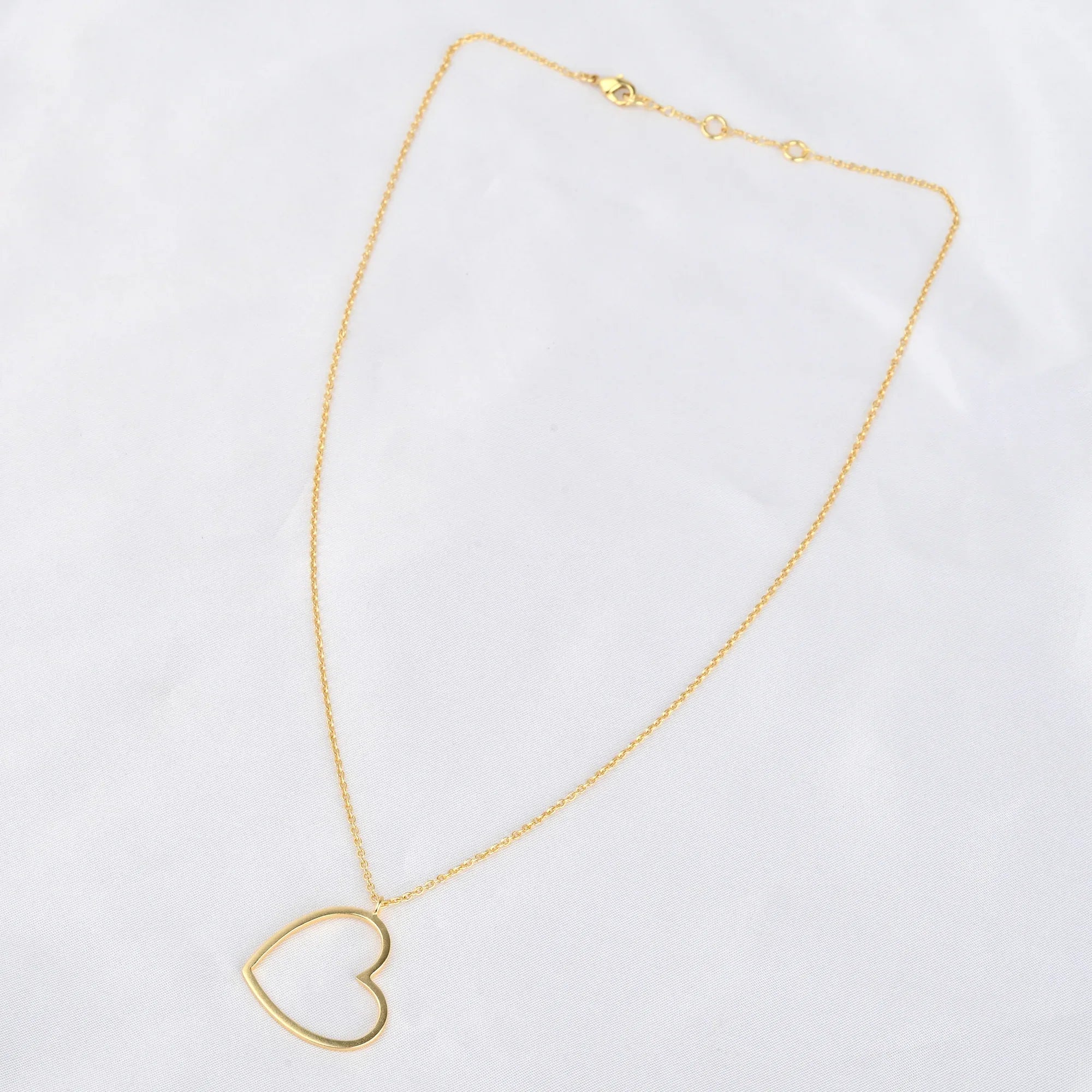 Gold Open Heart Pendant Necklace - La Vitá Jewels