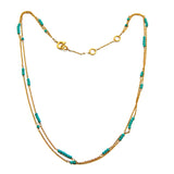 Brass 22k Gold Plated Multi Beads Stone Statement Necklaces