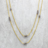 Brass 22k Gold Plated Multi Beads Stone Statement Necklaces