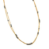 Brass 22k Gold Plated Multi Beads Stone Statement Necklaces