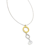 Gold, Silver Plated White Chalcedony Gemstone Pendant Necklaces