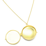 Brass Gold Plated Metal Open Disc Frame Pendant Necklaces