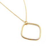 Brass Gold Plated Hammered Metal Pendant Necklaces