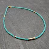 Aqua Chalcedony Gemstone Beaded Necklaces