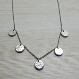 Brass Silver Oxidized Plated Hammered metal Disc Pendant Necklaces