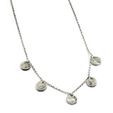 Brass Silver Oxidized Plated Hammered metal Disc Pendant Necklaces