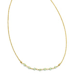 925 Silver Gold Plated Green Chalcedony Beaded Necklaces