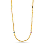 Dainty Gold Faceted Bead Station Necklace