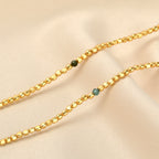 Dainty Gold Faceted Bead Station Necklace