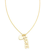 Brass Gold Plated Heart Shape Metal With Love Charms Necklaces