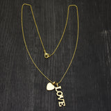 Brass Gold Plated Heart Shape Metal With Love Charms Necklaces