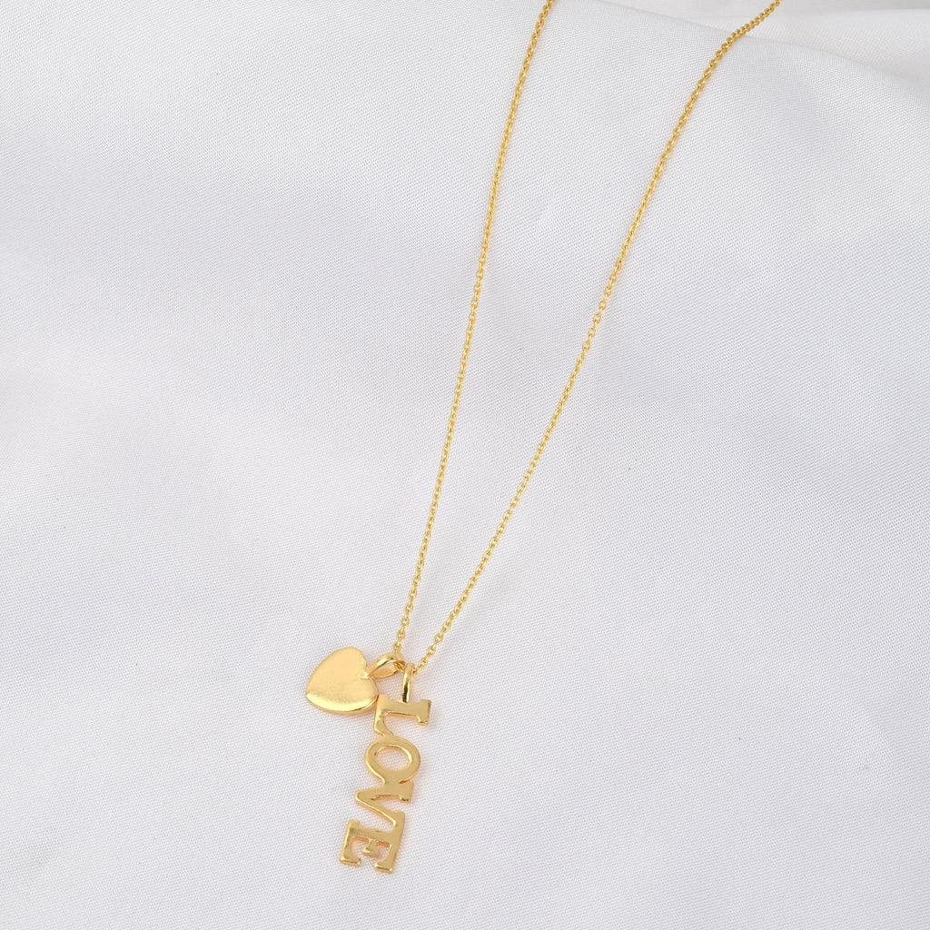 Gold Love Letter Necklace - La Vitá Jewels