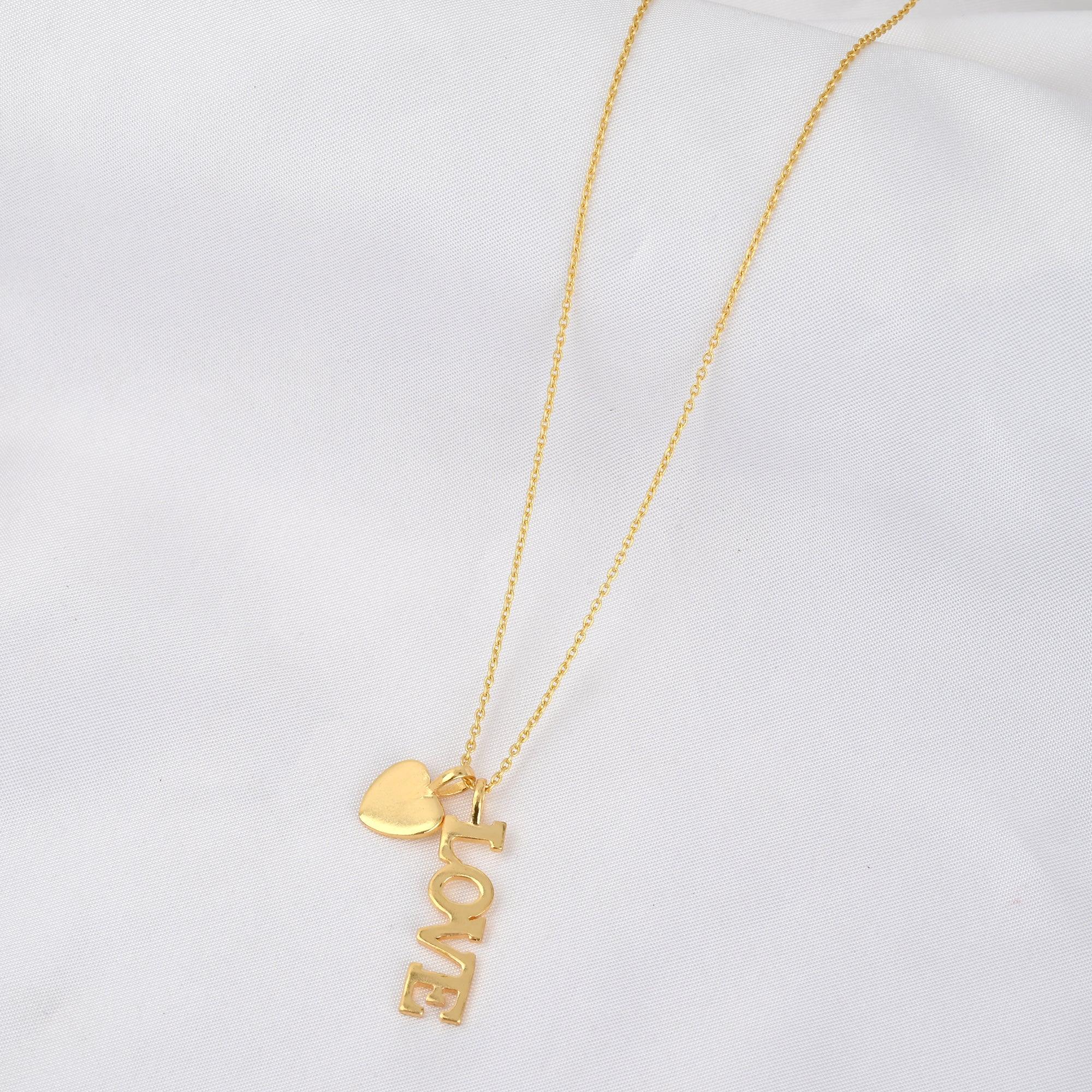 Gold Love Letter Necklace - La Vitá Jewels