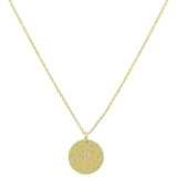 Hammered Metal Round Disc Pendant Necklaces