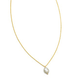 Brass Gold Plated Pearl Gemstone Pendant Necklaces