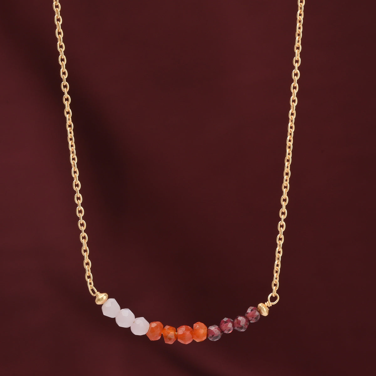 Gold Gradient Gemstone Bead Necklace
